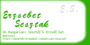 erzsebet sesztak business card